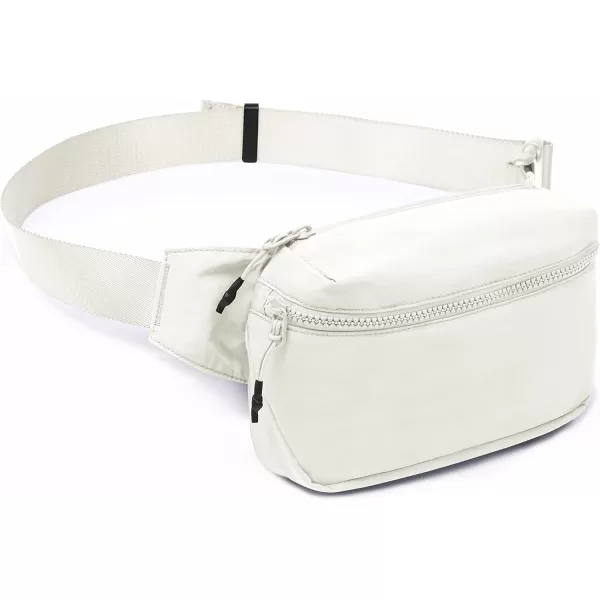 imageODODOS 2L Belt Bag for Women Men Crossbody Fanny Packs with Adjustable Strap Waist Pouch for Workout Hiking Running Travel Light GreyWhite