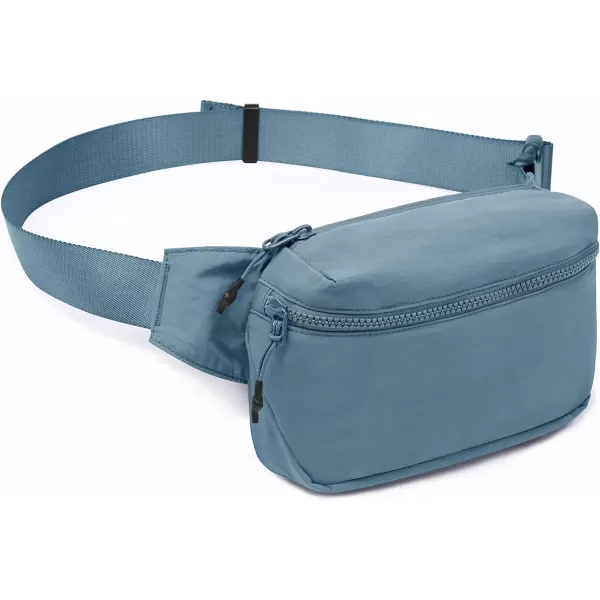 imageODODOS 2L Belt Bag for Women Men Crossbody Fanny Packs with Adjustable Strap Waist Pouch for Workout Hiking Running Travel Light GreyYale Blue