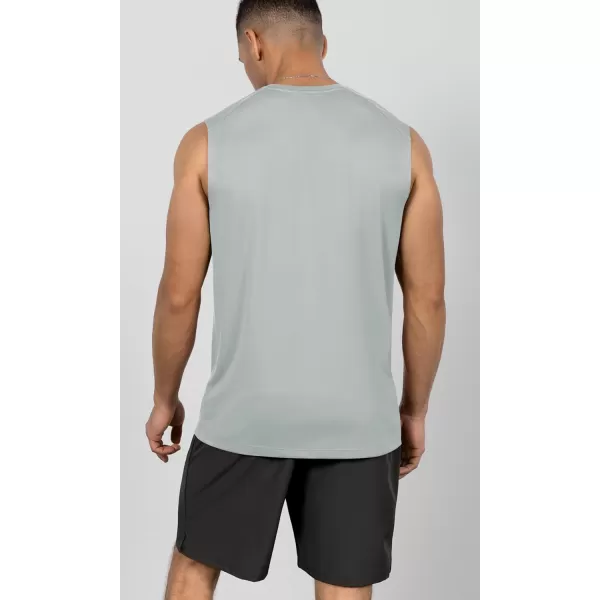 imageODODOS Mens Quick Dry Athletic Tank Tops UPF 50 Sun Protection SPF Workout Sleeveless Muscle ShirtsGrey