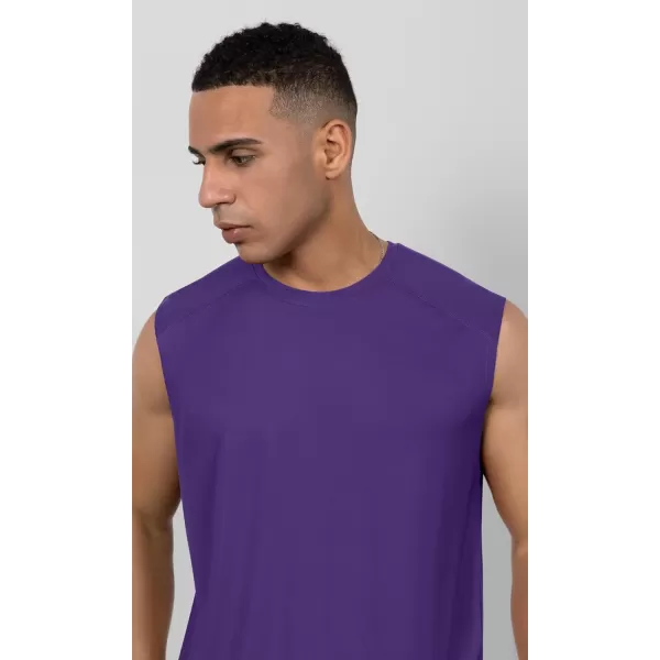 imageODODOS Mens Quick Dry Athletic Tank Tops UPF 50 Sun Protection SPF Workout Sleeveless Muscle ShirtsPurple