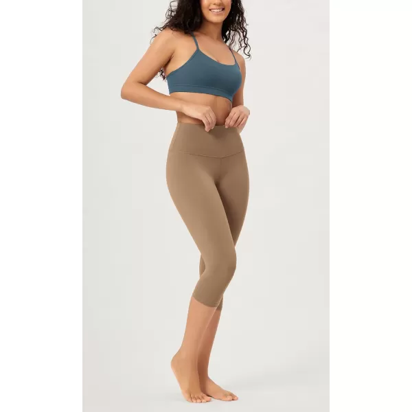 imageODODOS ODCLOUD Buttery Soft Lounge Yoga Capris for Women 14quot  19quot  21quot High Waist Capri LeggingsLight Brown