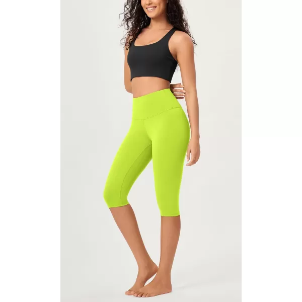 imageODODOS ODCLOUD Buttery Soft Lounge Yoga Capris for Women 14quot  19quot  21quot High Waist Capri LeggingsNeon Green