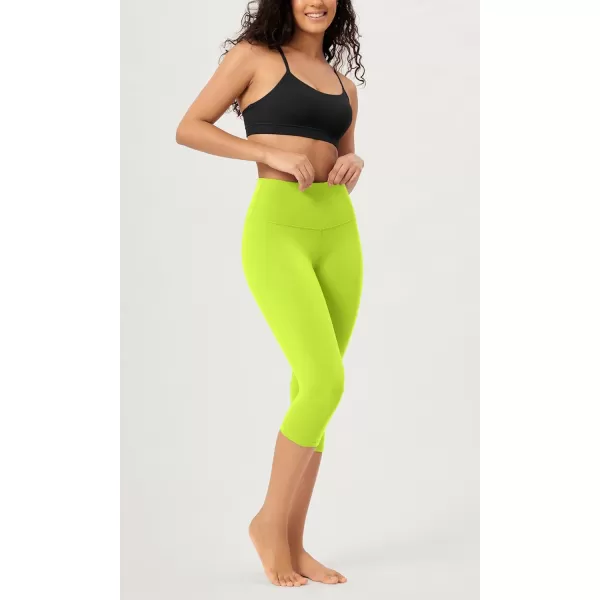 imageODODOS ODCLOUD Buttery Soft Lounge Yoga Capris for Women 14quot  19quot  21quot High Waist Capri LeggingsNeon Green