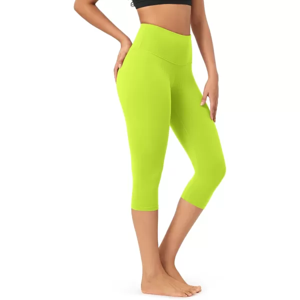 imageODODOS ODCLOUD Buttery Soft Lounge Yoga Capris for Women 14quot  19quot  21quot High Waist Capri LeggingsNeon Green