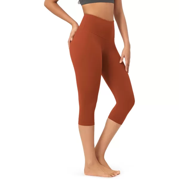 imageODODOS ODCLOUD Buttery Soft Lounge Yoga Capris for Women 14quot  19quot  21quot High Waist Capri LeggingsOrange Rust