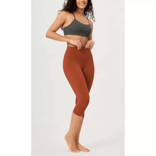 imageODODOS ODCLOUD Buttery Soft Lounge Yoga Capris for Women 14quot  19quot  21quot High Waist Capri LeggingsOrange Rust