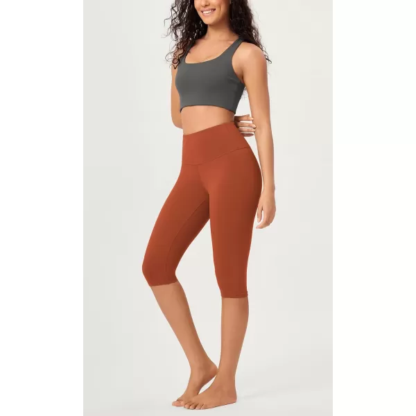 imageODODOS ODCLOUD Buttery Soft Lounge Yoga Capris for Women 14quot  19quot  21quot High Waist Capri LeggingsOrange Rust