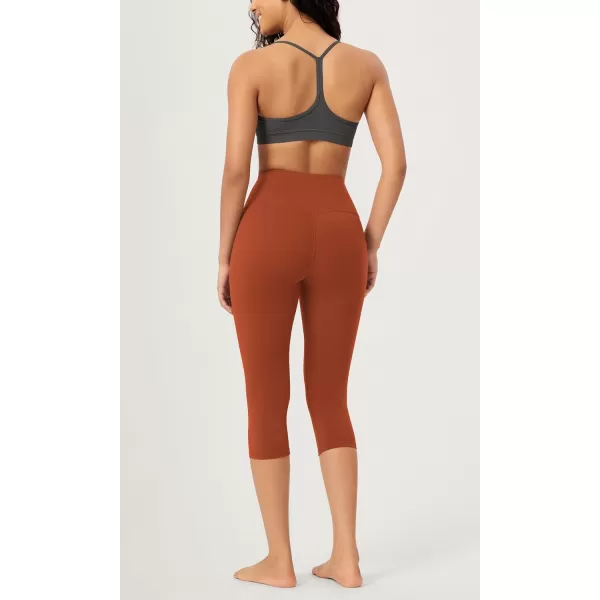 imageODODOS ODCLOUD Buttery Soft Lounge Yoga Capris for Women 14quot  19quot  21quot High Waist Capri LeggingsOrange Rust