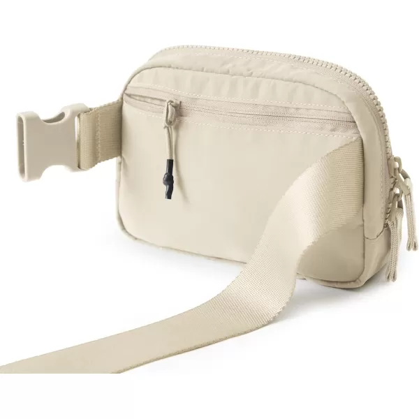imageODODOS Unisex Mini Belt Bag with Adjustable Strap Small Fanny Pack for Workout Running Traveling Hiking IvoryBeige