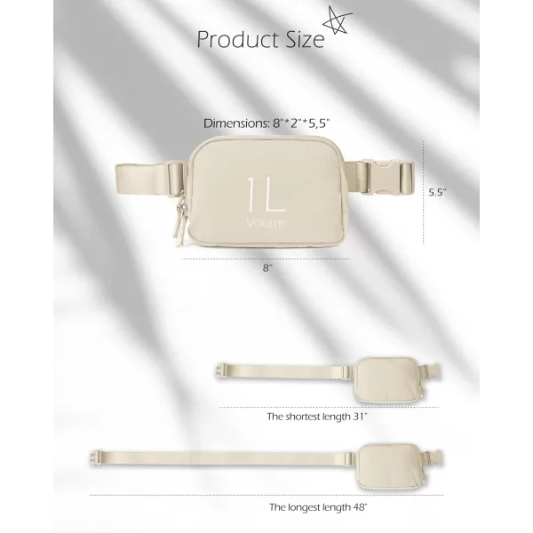 imageODODOS Unisex Mini Belt Bag with Adjustable Strap Small Fanny Pack for Workout Running Traveling Hiking IvoryBeige