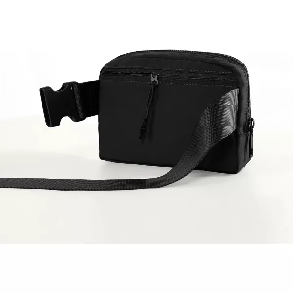 imageODODOS Unisex Mini Belt Bag with Adjustable Strap Small Fanny Pack for Workout Running Traveling Hiking IvoryBlack