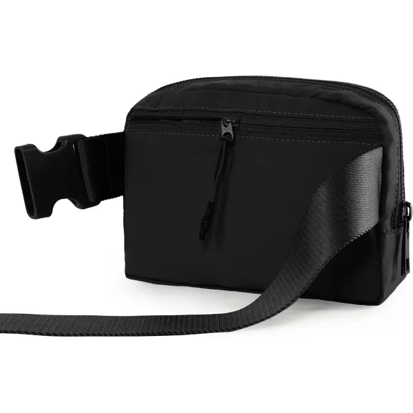 imageODODOS Unisex Mini Belt Bag with Adjustable Strap Small Fanny Pack for Workout Running Traveling Hiking IvoryBlack