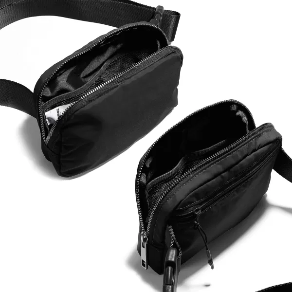 imageODODOS Unisex Mini Belt Bag with Adjustable Strap Small Fanny Pack for Workout Running Traveling Hiking IvoryBlack