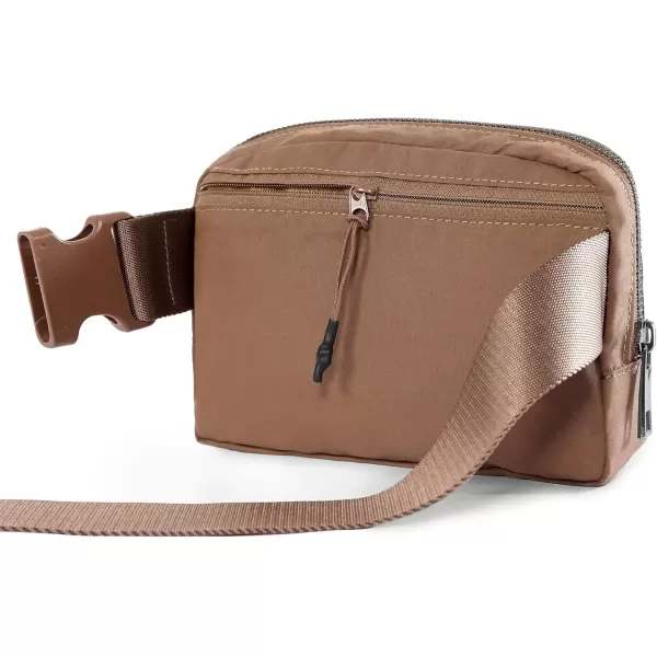 imageODODOS Unisex Mini Belt Bag with Adjustable Strap Small Fanny Pack for Workout Running Traveling Hiking IvoryBrown