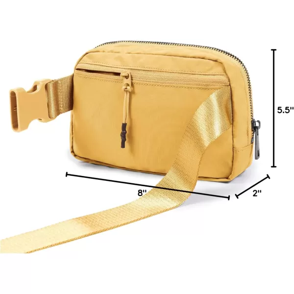imageODODOS Unisex Mini Belt Bag with Adjustable Strap Small Fanny Pack for Workout Running Traveling Hiking IvoryBuff Yellow