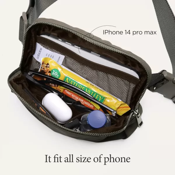 imageODODOS Unisex Mini Belt Bag with Adjustable Strap Small Fanny Pack for Workout Running Traveling Hiking IvoryDark Umber