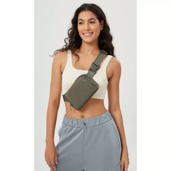 imageODODOS Unisex Mini Belt Bag with Adjustable Strap Small Fanny Pack for Workout Running Traveling Hiking IvoryDark Umber