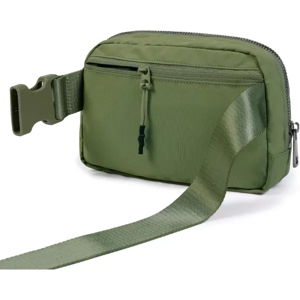 imageODODOS Unisex Mini Belt Bag with Adjustable Strap Small Fanny Pack for Workout Running Traveling Hiking IvoryDeep Khaki