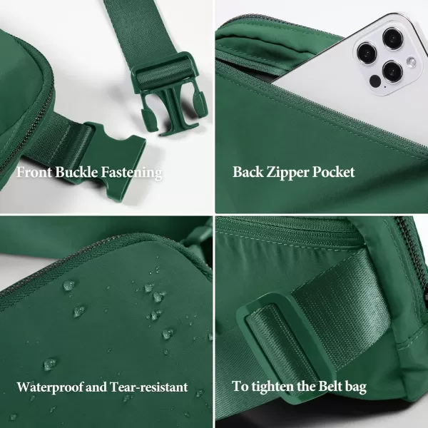 imageODODOS Unisex Mini Belt Bag with Adjustable Strap Small Fanny Pack for Workout Running Traveling Hiking IvoryForest