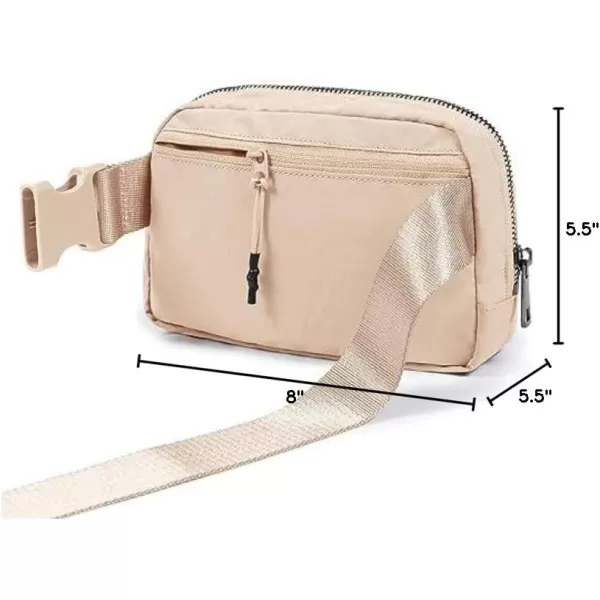imageODODOS Unisex Mini Belt Bag with Adjustable Strap Small Fanny Pack for Workout Running Traveling Hiking IvoryIrish Cream