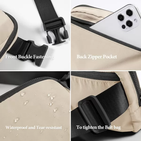 imageODODOS Unisex Mini Belt Bag with Adjustable Strap Small Fanny Pack for Workout Running Traveling Hiking IvoryIvory Black