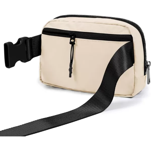 imageODODOS Unisex Mini Belt Bag with Adjustable Strap Small Fanny Pack for Workout Running Traveling Hiking IvoryIvory Black