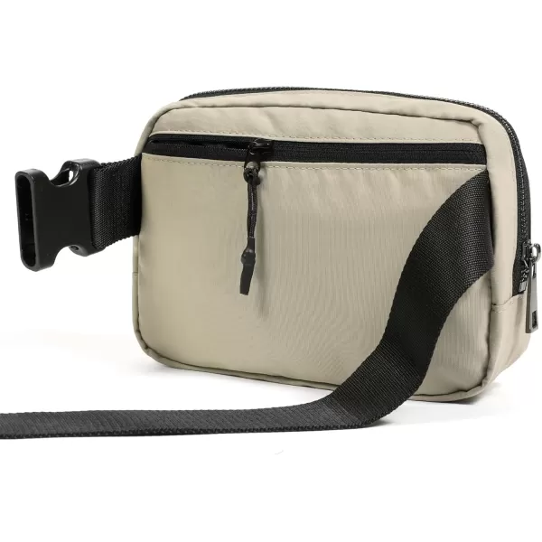 imageODODOS Unisex Mini Belt Bag with Adjustable Strap Small Fanny Pack for Workout Running Traveling Hiking IvoryKhaki
