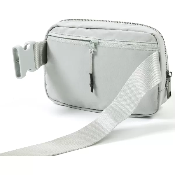 imageODODOS Unisex Mini Belt Bag with Adjustable Strap Small Fanny Pack for Workout Running Traveling Hiking IvoryLight Grey