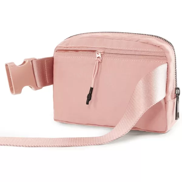 imageODODOS Unisex Mini Belt Bag with Adjustable Strap Small Fanny Pack for Workout Running Traveling Hiking IvoryLight Pink