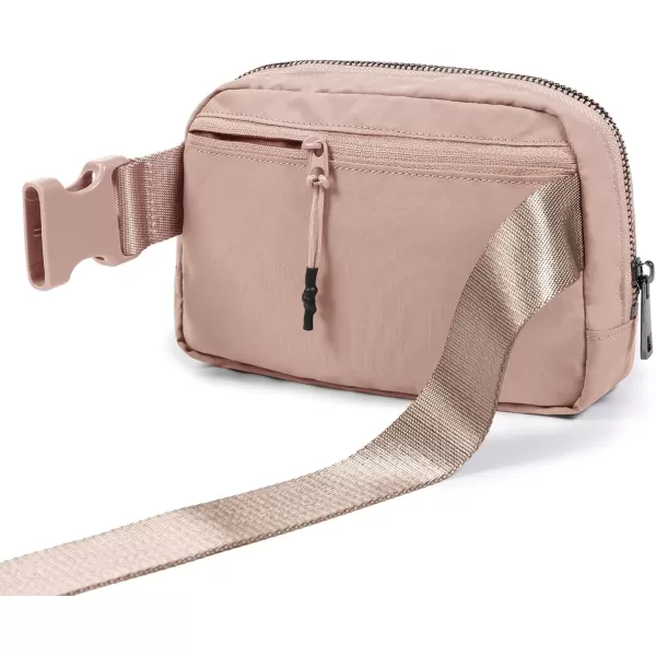 imageODODOS Unisex Mini Belt Bag with Adjustable Strap Small Fanny Pack for Workout Running Traveling Hiking IvoryMisty Rose