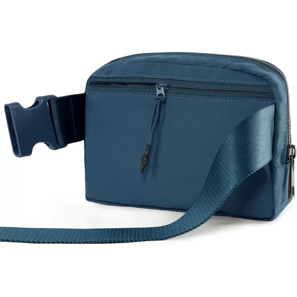 imageODODOS Unisex Mini Belt Bag with Adjustable Strap Small Fanny Pack for Workout Running Traveling Hiking IvoryNavy Blue