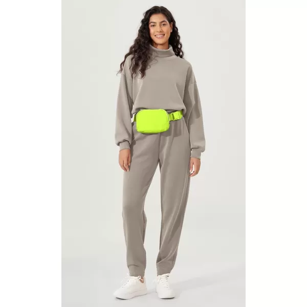 imageODODOS Unisex Mini Belt Bag with Adjustable Strap Small Fanny Pack for Workout Running Traveling Hiking IvoryNeon