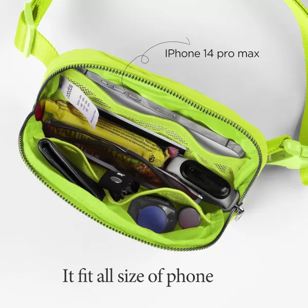 imageODODOS Unisex Mini Belt Bag with Adjustable Strap Small Fanny Pack for Workout Running Traveling Hiking IvoryNeon