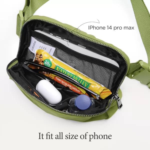 imageODODOS Unisex Mini Belt Bag with Adjustable Strap Small Fanny Pack for Workout Running Traveling Hiking IvoryOlive