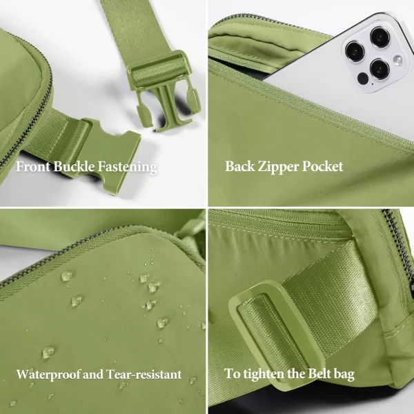 imageODODOS Unisex Mini Belt Bag with Adjustable Strap Small Fanny Pack for Workout Running Traveling Hiking IvoryOlive