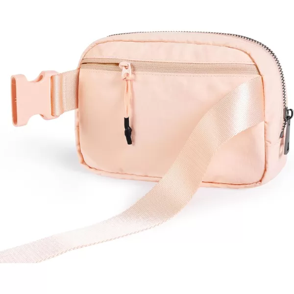 imageODODOS Unisex Mini Belt Bag with Adjustable Strap Small Fanny Pack for Workout Running Traveling Hiking IvoryPale Coral