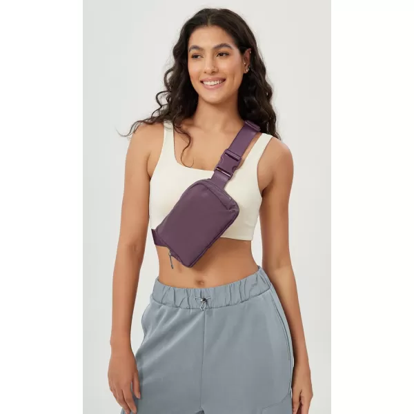 imageODODOS Unisex Mini Belt Bag with Adjustable Strap Small Fanny Pack for Workout Running Traveling Hiking IvoryPlum