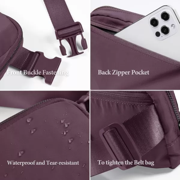 imageODODOS Unisex Mini Belt Bag with Adjustable Strap Small Fanny Pack for Workout Running Traveling Hiking IvoryPlum