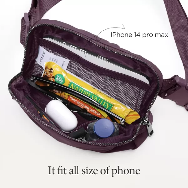 imageODODOS Unisex Mini Belt Bag with Adjustable Strap Small Fanny Pack for Workout Running Traveling Hiking IvoryPlum