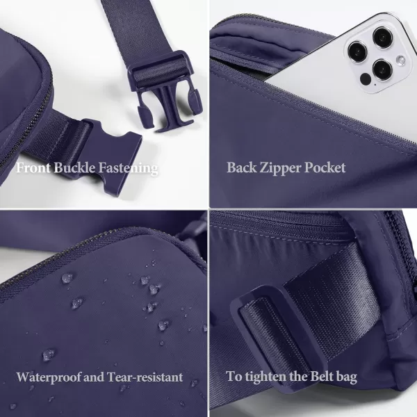 imageODODOS Unisex Mini Belt Bag with Adjustable Strap Small Fanny Pack for Workout Running Traveling Hiking IvoryPurple Reign
