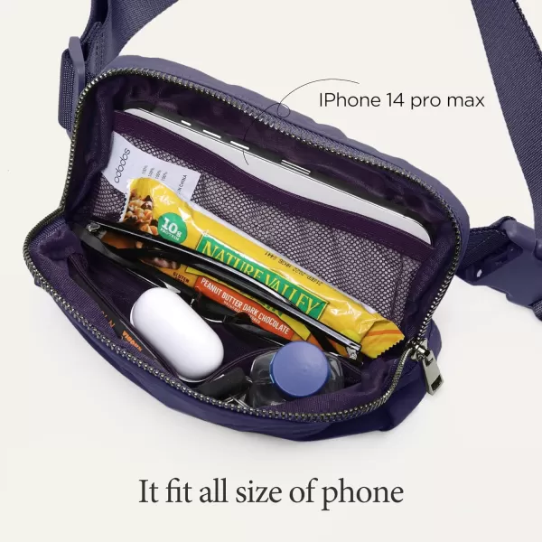 imageODODOS Unisex Mini Belt Bag with Adjustable Strap Small Fanny Pack for Workout Running Traveling Hiking IvoryPurple Reign