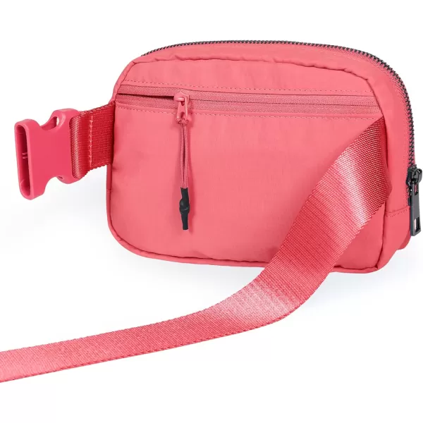 imageODODOS Unisex Mini Belt Bag with Adjustable Strap Small Fanny Pack for Workout Running Traveling Hiking IvoryRaspberry