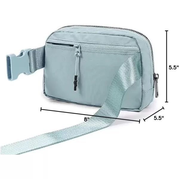 imageODODOS Unisex Mini Belt Bag with Adjustable Strap Small Fanny Pack for Workout Running Traveling Hiking IvoryStone Blue