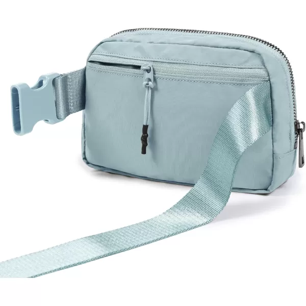 imageODODOS Unisex Mini Belt Bag with Adjustable Strap Small Fanny Pack for Workout Running Traveling Hiking IvoryStone Blue
