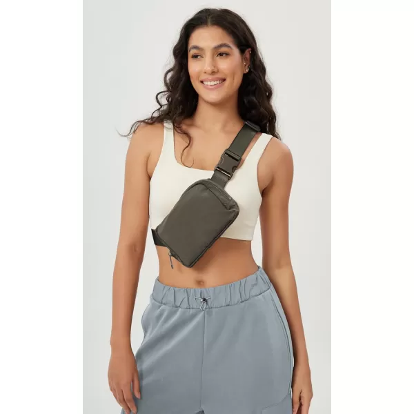 imageODODOS Unisex Mini Belt Bag with Adjustable Strap Small Fanny Pack for Workout Running Traveling Hiking IvoryTurkish Coffee