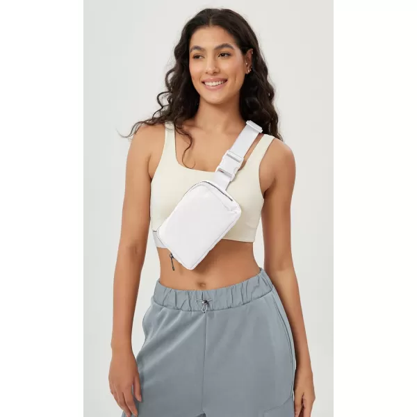 imageODODOS Unisex Mini Belt Bag with Adjustable Strap Small Fanny Pack for Workout Running Traveling Hiking IvoryWhite