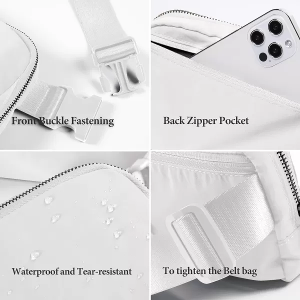 imageODODOS Unisex Mini Belt Bag with Adjustable Strap Small Fanny Pack for Workout Running Traveling Hiking IvoryWhite