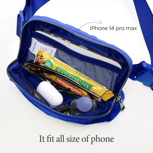 imageODODOS Unisex Mini Belt Bag with Adjustable Strap Small Fanny Pack for Workout Running Traveling Hiking IvoryWild Blue