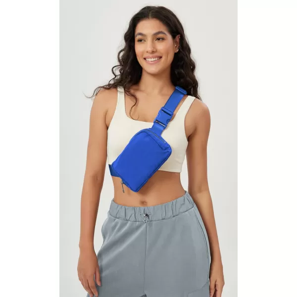 imageODODOS Unisex Mini Belt Bag with Adjustable Strap Small Fanny Pack for Workout Running Traveling Hiking IvoryWild Blue