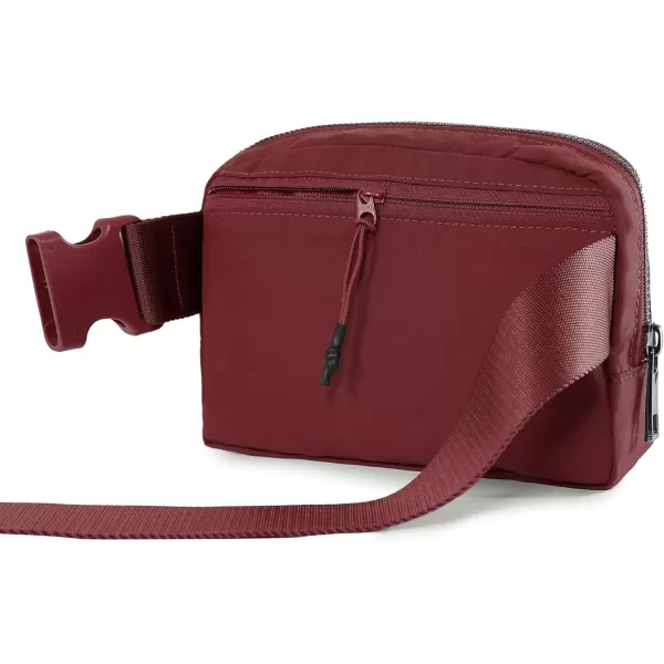imageODODOS Unisex Mini Belt Bag with Adjustable Strap Small Fanny Pack for Workout Running Traveling Hiking IvoryWine
